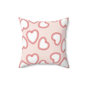 Hearts Print Polyester Square Pillow - Vibrant Pop of Color - Dipaliz - 16’’ × - Throw Pillows