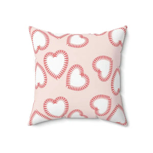 Hearts Print Polyester Square Pillow - Vibrant Pop of Color - Dipaliz - 18’’ × - Throw Pillows