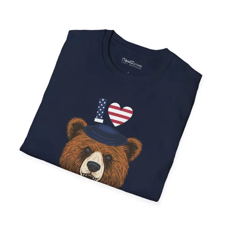 Unisex Softstyle Bear T-shirt - Love Usa Comfort! - T-shirt