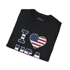 I Heart Usa Patriotic Cotton T-shirt - Softstyle Comfort - Dipaliz - T-shirts