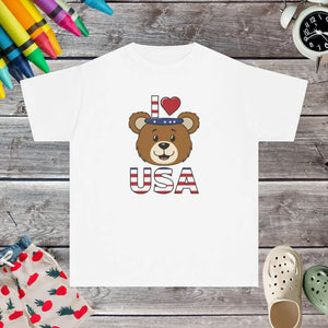 Soft Kids i Heart Usa Tees - Combed Ring-spun Cotton - Dipaliz - T-shirts
