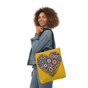 Flowers Canvas Tote - Chic Heart Style Everyday Bag - Dipaliz - Bags