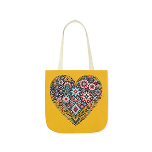 Flowers Canvas Tote - Chic Heart Style Everyday Bag - Dipaliz - 16’’ × / Beige - Bags