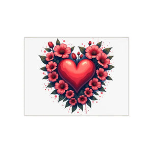 Vibrant Heart Flowers Ceramic Photo Tile - Art Memories - Dipaliz - 6’’ × 8’’ / Matte - Wall Tiles