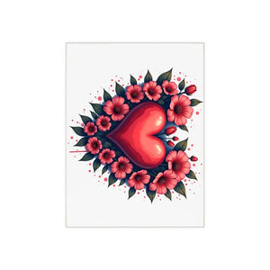 Vibrant Heart Flowers Ceramic Photo Tile - Art Memories - Dipaliz - Wall Tiles