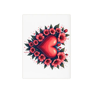 Vibrant Heart Flowers Ceramic Photo Tile - Art Memories - Dipaliz - Wall Tiles