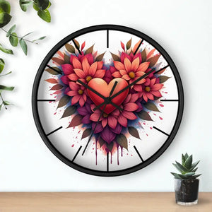 Chic Wall Clock with Vibrant Blooms for your Living Space - Dipaliz - Black Base / 10’’ - Clocks