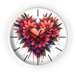 Chic Wall Clock with Vibrant Blooms for your Living Space - Dipaliz - White Base / Black / 10’’ - Clocks