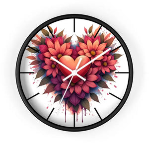 Chic Wall Clock with Vibrant Blooms for your Living Space - Dipaliz - Black Base / White / 10’’ - Clocks