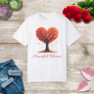Heartfelt Blooms Heart Shaped Tree Comfort Tee - Dipaliz - White / s - T-shirts