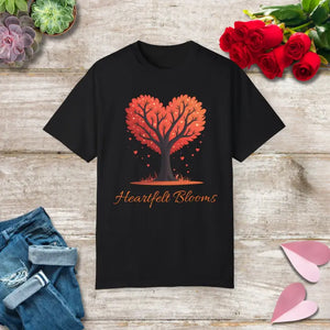 Heartfelt Blooms Heart Shaped Tree Comfort Tee - Dipaliz - Black / s - T-shirts