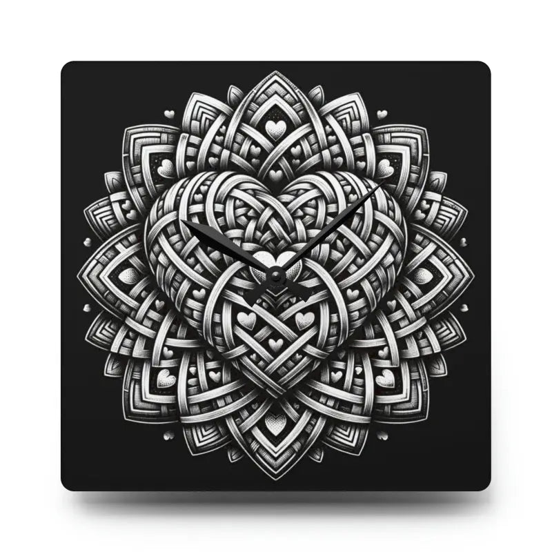 Heartfelt Elegance Acrylic Wall Clock ?? Home Accent - 10.75’’ × (square) Decor