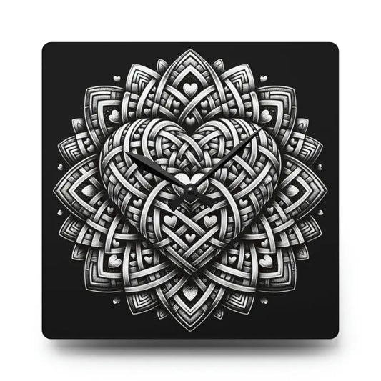 Heartfelt Elegance: Dipaliz Acrylic Wall Clock - 10.75’’ × (square) Home Decor