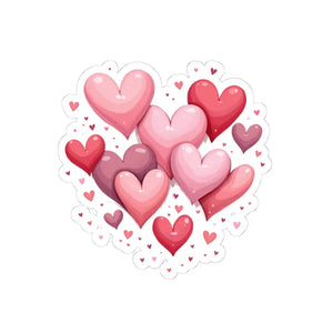 Vibrant Heart Kiss Cut Stickers Bold Playful Designs - Dipaliz - 4’’ × / White - Decorative