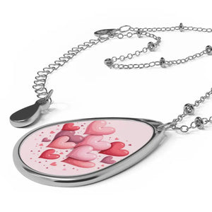 Heartfelt Love Oval Necklace - Radiant Charm Jewelry - Dipaliz - one Size / Silver - Necklaces