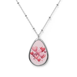Heartfelt Love Oval Necklace - Radiant Charm Jewelry - Dipaliz - one Size / Silver - Necklaces