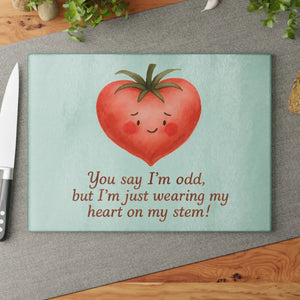 Heartfelt Tomato Glass Cutting Board – Kitchen Fun - Dipaliz - Boards