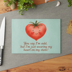 Glass Cutting Board - Heartfelt Tomato Kitchen Fun - Dipaliz - 8’’ x 11’’ / Rectangle - Boards