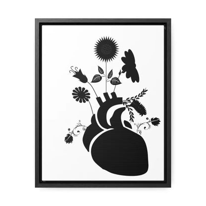 Transform your Space: Vertical Human Heart Canvas Art - 11″ x 14″ / Premium Gallery Wraps (1.25″) / Black