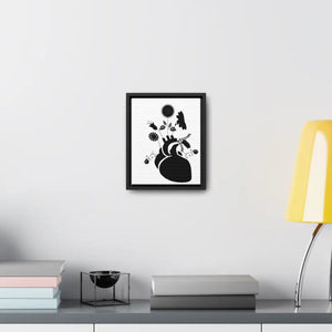 Human Heart Canvas Vertical Frame Bold Vibrant Wall Art - Dipaliz - Posters Prints & Visual Artwork