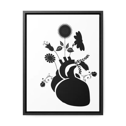 Transform your Space: Vertical Human Heart Canvas Art - 12″ x 16″ / Premium Gallery Wraps (1.25″) / Black