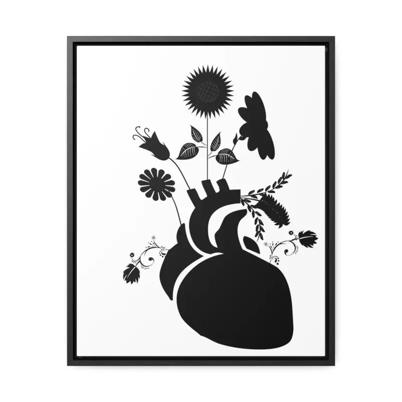 Transform your Space: Vertical Human Heart Canvas Art - 16″ x 20″ / Premium Gallery Wraps (1.25″) / Black