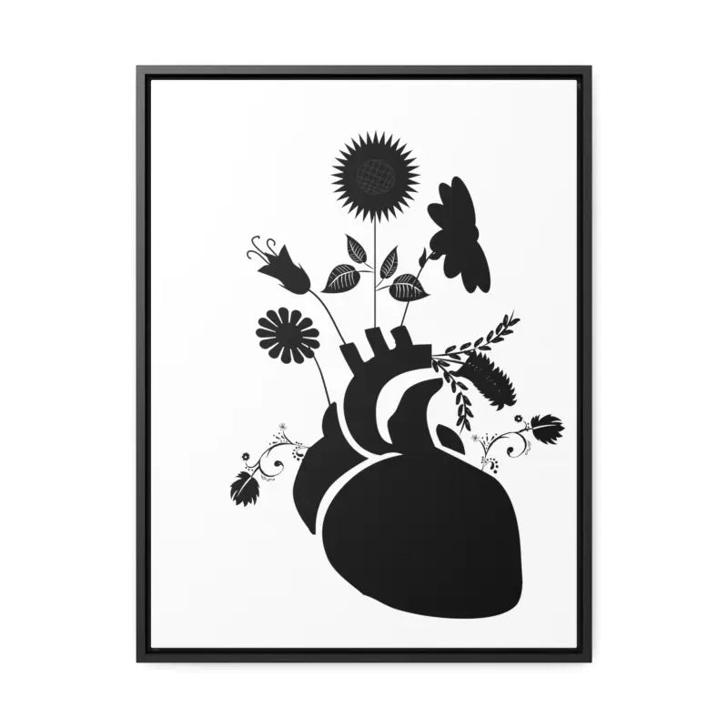 Transform your Space: Vertical Human Heart Canvas Art - 18″ x 24″ / Premium Gallery Wraps (1.25″) / Black