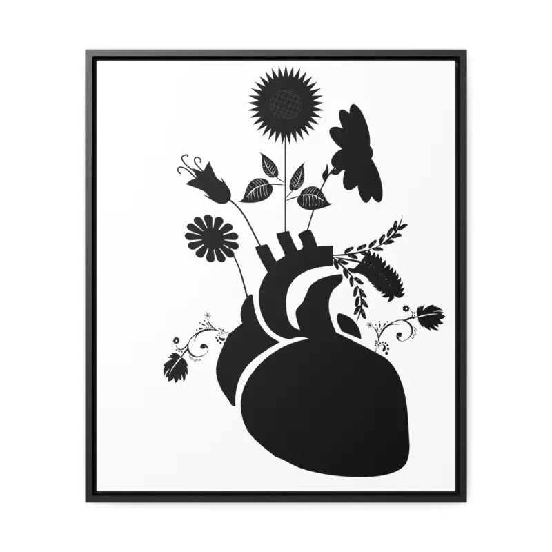 Transform your Space: Vertical Human Heart Canvas Art - 20″ x 24″ / Premium Gallery Wraps (1.25″) / Black