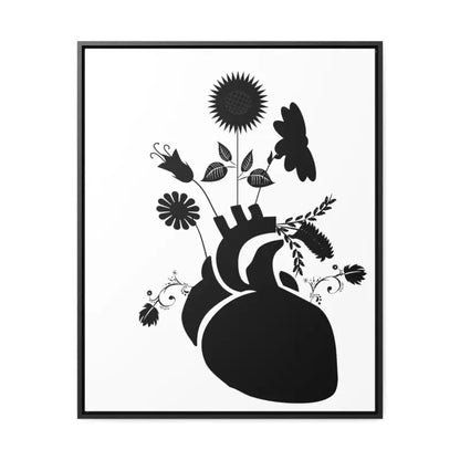 Transform your Space: Vertical Human Heart Canvas Art - 24″ x 30″ / Premium Gallery Wraps (1.25″) / Black