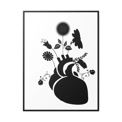 Transform your Space: Vertical Human Heart Canvas Art - 30″ x 40″ / Premium Gallery Wraps (1.25″) / Black