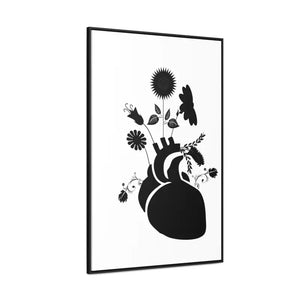 Human Heart Canvas Vertical Frame Bold Vibrant Wall Art - Dipaliz - Posters Prints & Visual Artwork