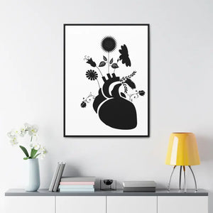Human Heart Canvas Vertical Frame Bold Vibrant Wall Art - Dipaliz - Posters Prints & Visual Artwork