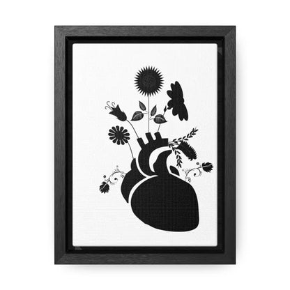 Transform your Space: Vertical Human Heart Canvas Art - 5″ x 7″ / Premium Gallery Wraps (1.25″) / Black