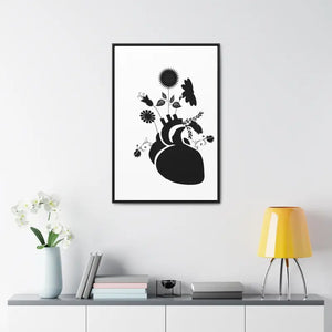 Human Heart Canvas Vertical Frame Bold Vibrant Wall Art - Dipaliz - Posters Prints & Visual Artwork
