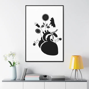 Human Heart Canvas Vertical Frame Bold Vibrant Wall Art - Dipaliz - Posters Prints & Visual Artwork