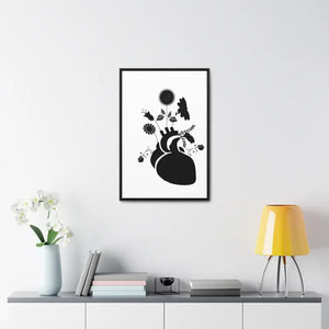 Human Heart Canvas Vertical Frame Bold Vibrant Wall Art - Dipaliz - Posters Prints & Visual Artwork