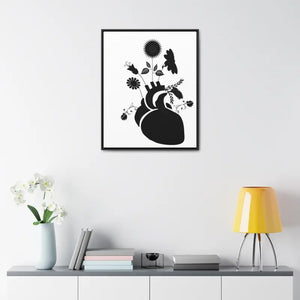 Human Heart Canvas Vertical Frame Bold Vibrant Wall Art - Dipaliz - Posters Prints & Visual Artwork