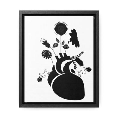 Transform your Space: Vertical Human Heart Canvas Art - 8″ x 10″ / Premium Gallery Wraps (1.25″) / Black