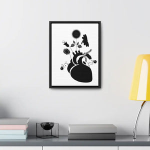 Human Heart Canvas Vertical Frame Bold Vibrant Wall Art - Dipaliz - Posters Prints & Visual Artwork