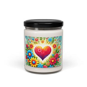 Flowers Scented Soy Candle - Calming Aromatherapy Blend - Dipaliz - Coconut Cream + Cardamom / 9oz - Candles