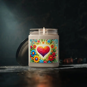 Flowers Scented Soy Candle - Calming Aromatherapy Blend - Dipaliz - Clean Cotton / 9oz - Candles