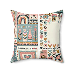 Vibrant Hearts Flowers Spun Polyester Square Pillow - Dipaliz - 20’’ × - Throw Pillows