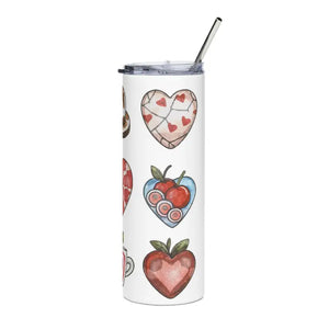 Skinny Tumbler 20oz Tapered Shape with Color Matching Straw - Dipaliz - White / Tumblers