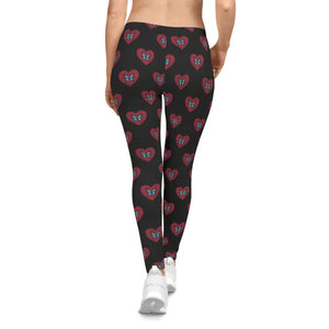 Hearts and Butterflies Leggings - Stretchy Fabric Comfort - Dipaliz