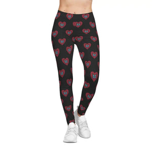 Hearts and Butterflies Leggings - Stretchy Fabric Comfort - Dipaliz - Xs / Seam Thread Color Automatically Matched
