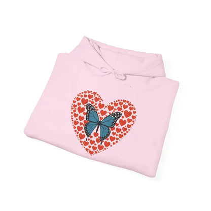 Chill Vibes Hoodie: Comfy Style with Hearts & Butterflies - Hoodie