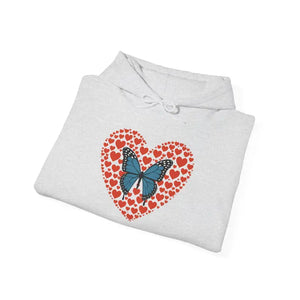 Hooded Sweatshirt Bloom Print Cozy Style Flowers Hearts Butterflies Dipaliz - Sweatshirts