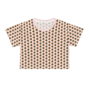 Hearts Crop Tee - Allover Print Women’s Fashion Top - Dipaliz - T-shirts