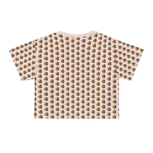 Hearts Crop Tee - Allover Print Women’s Fashion Top - Dipaliz - T-shirts