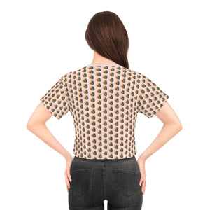 Hearts Crop Tee - All Over Print Silky Polyester - Dipaliz - T-shirts
